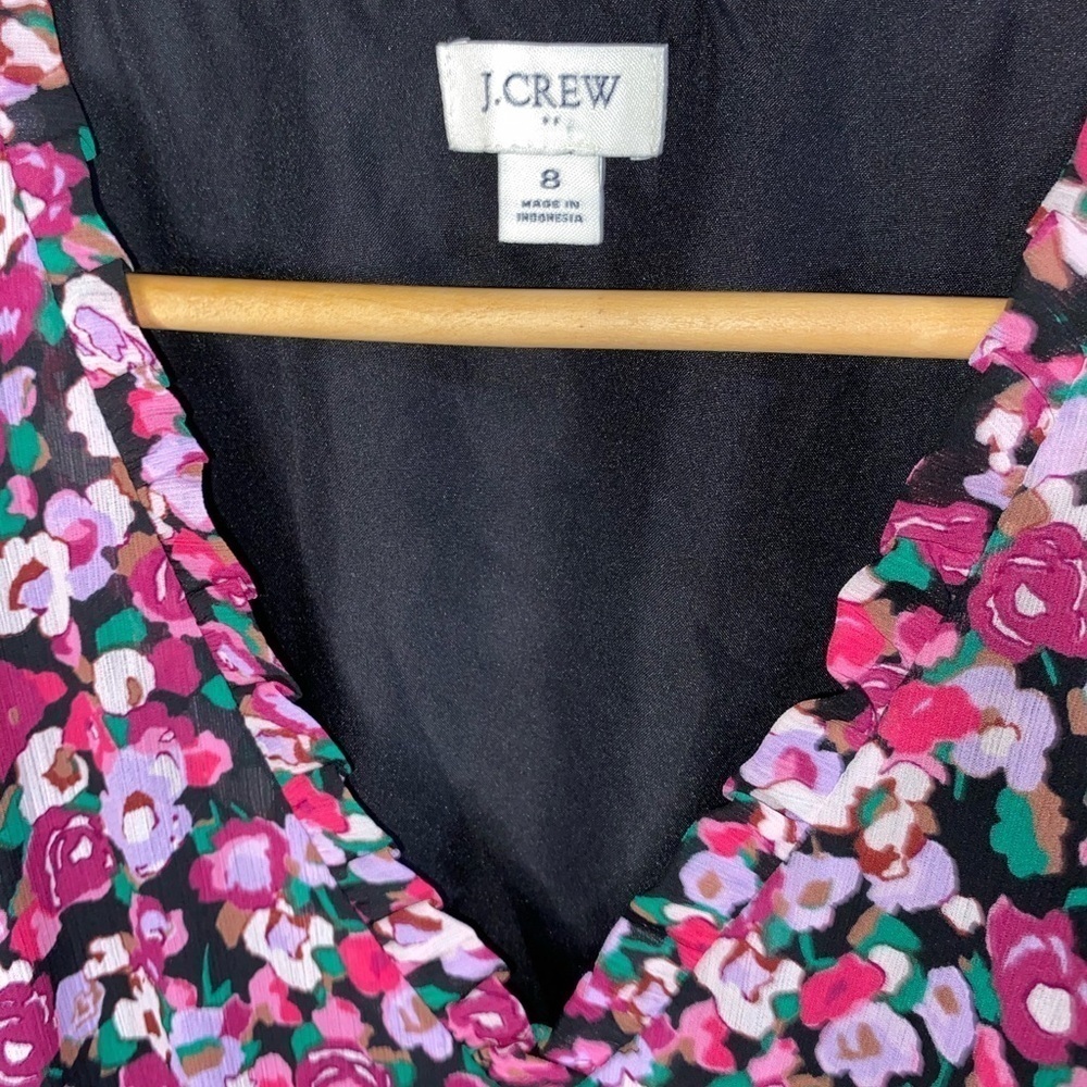 J. Crew Pink Floral Print Dress, Formal, Wedding Guest Size 8 - Picture 7 of 10